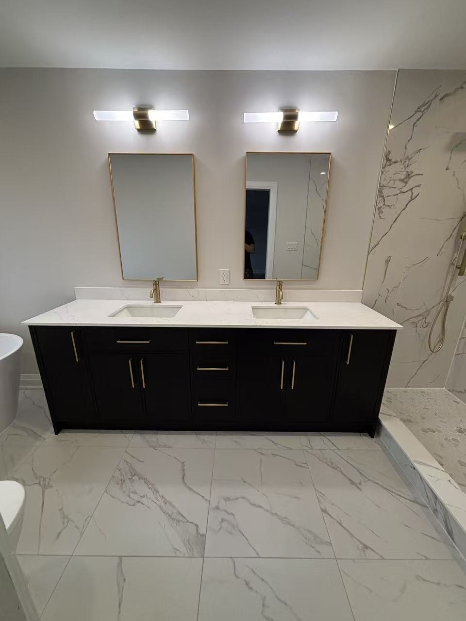 Finished luxury bathroom project by WEIVA Homes